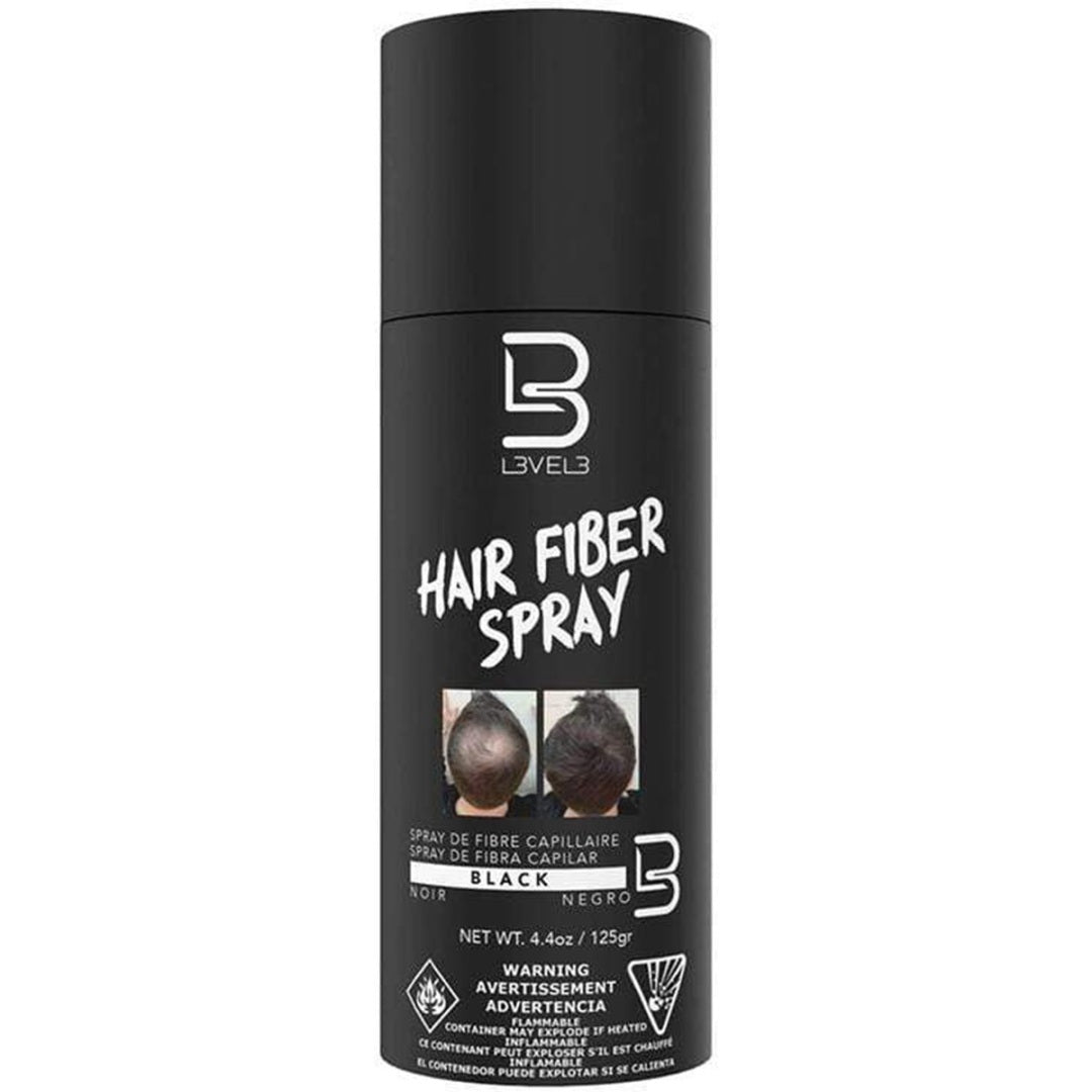 L3VEL3 Hair Fiber Spray Black, 4.4oz