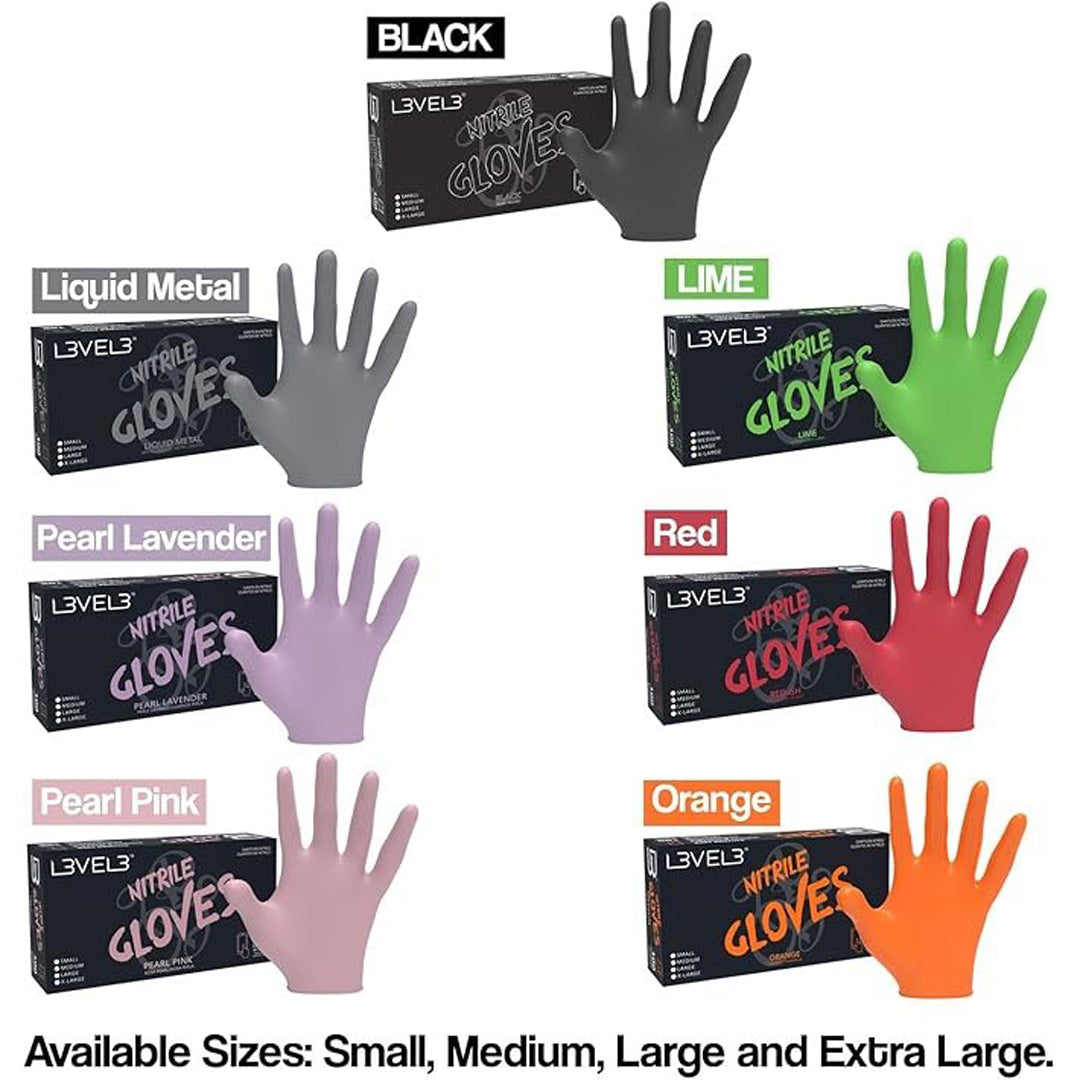 L3VEL 3 Professional Heavy Duty  Nitrile Gloves, 100 Pack
