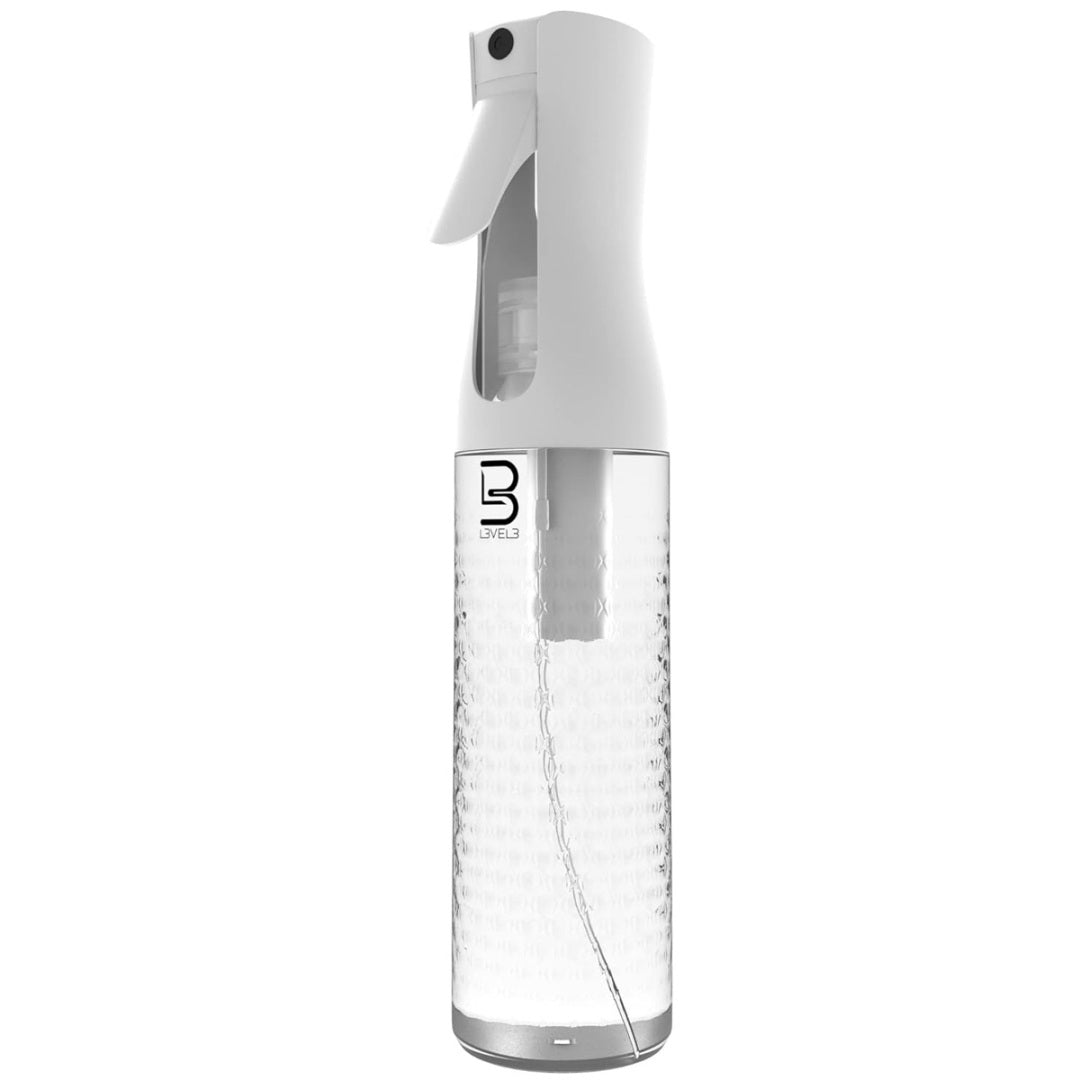 L3VEL3 Beveled Spray Bottle - Clear 10.14 oz