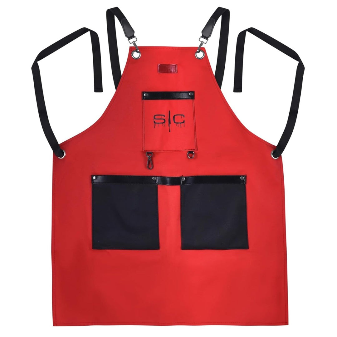 StyleCraft Professional Heavy Weight Waterproof Red/Black Apron