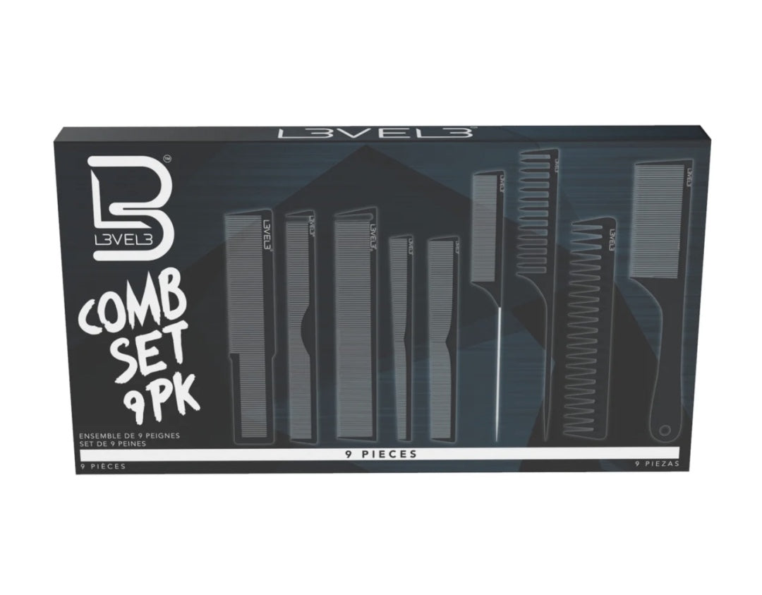9 PACK COMB SET - 9PC Hair Styling Comb Set