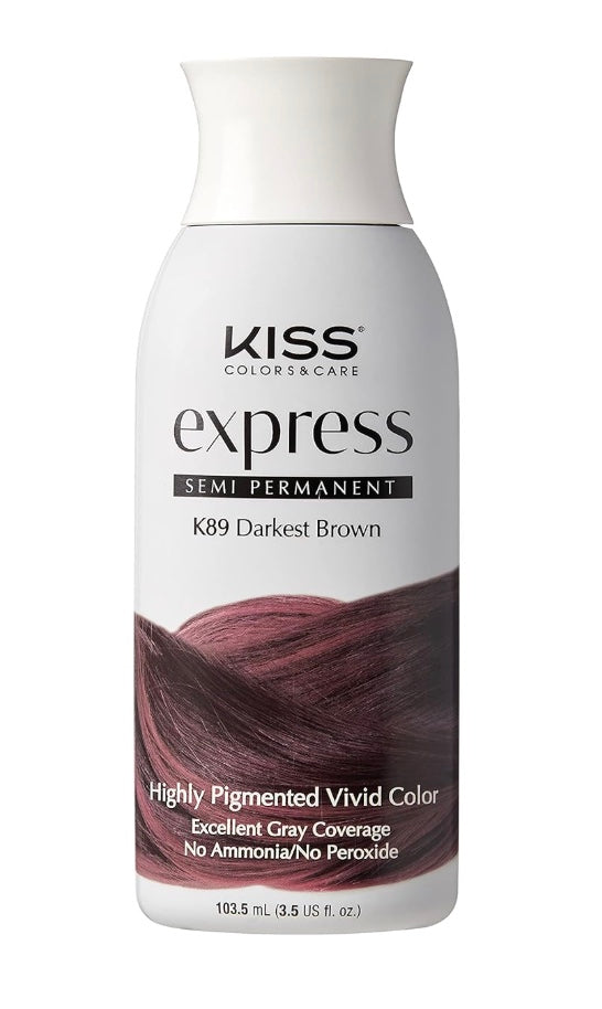 Kiss Express Semi Permanent Hair Color Darkest Brown 100mL