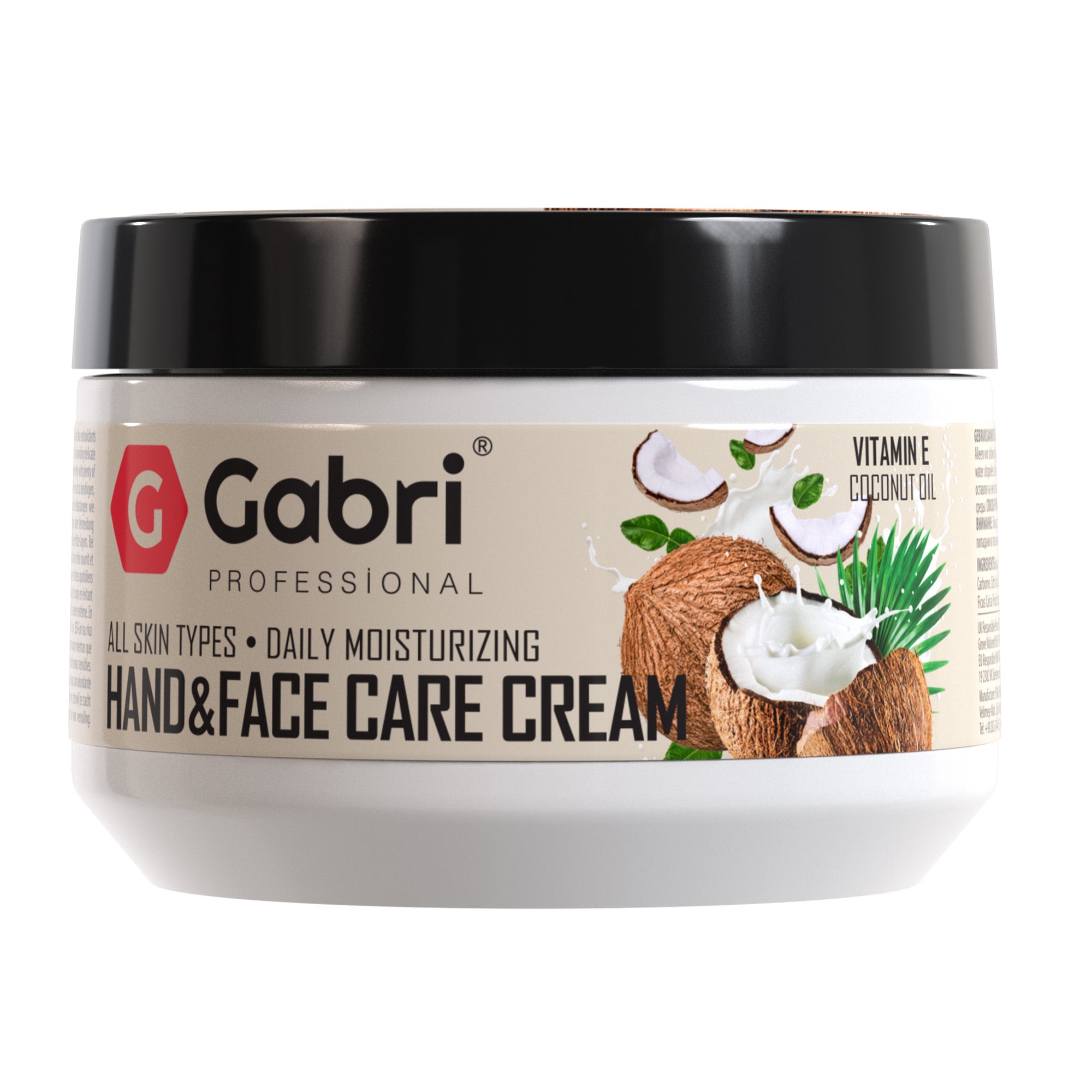 Gabri Professional - Hand and Face Care Cream - Vitamin E Coconut Oil