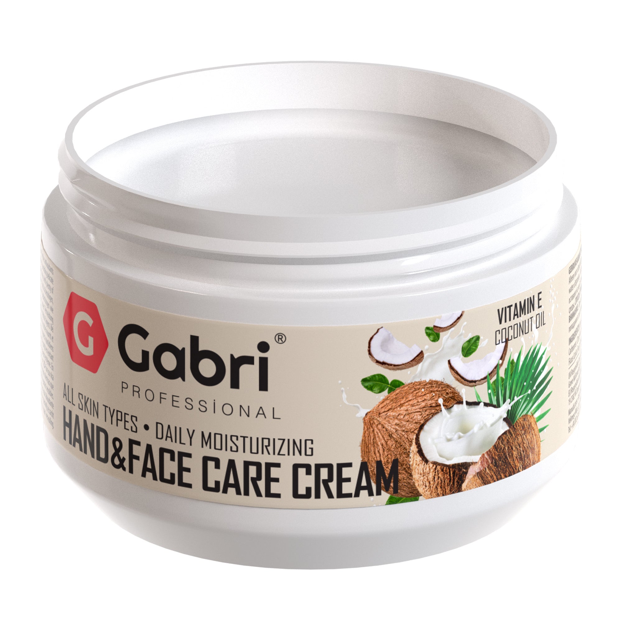 Gabri Professional - Hand and Face Care Cream - Vitamin E Coconut Oil
