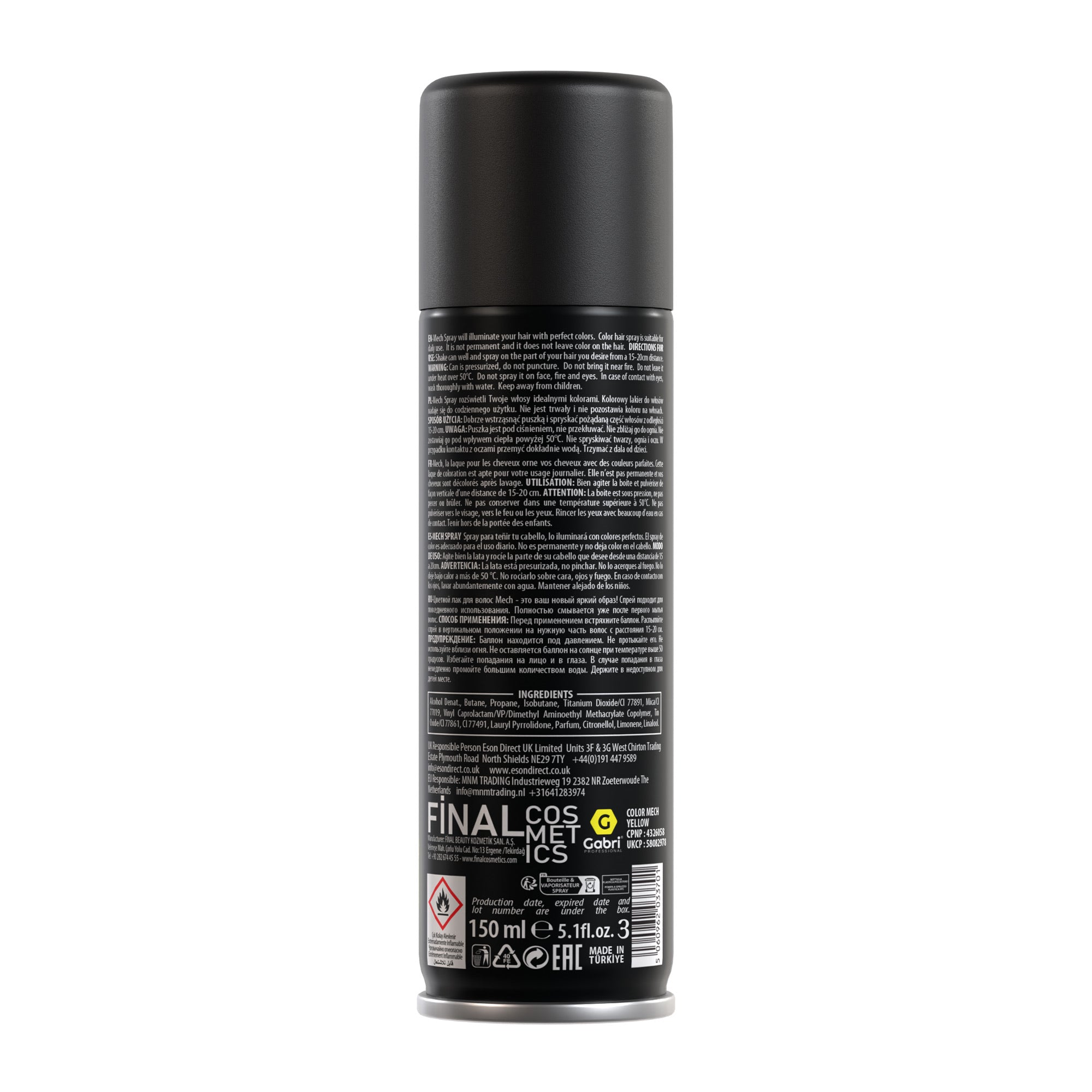 Gabri Professional - Pro Temporary Colour Hair Spray - Yellow